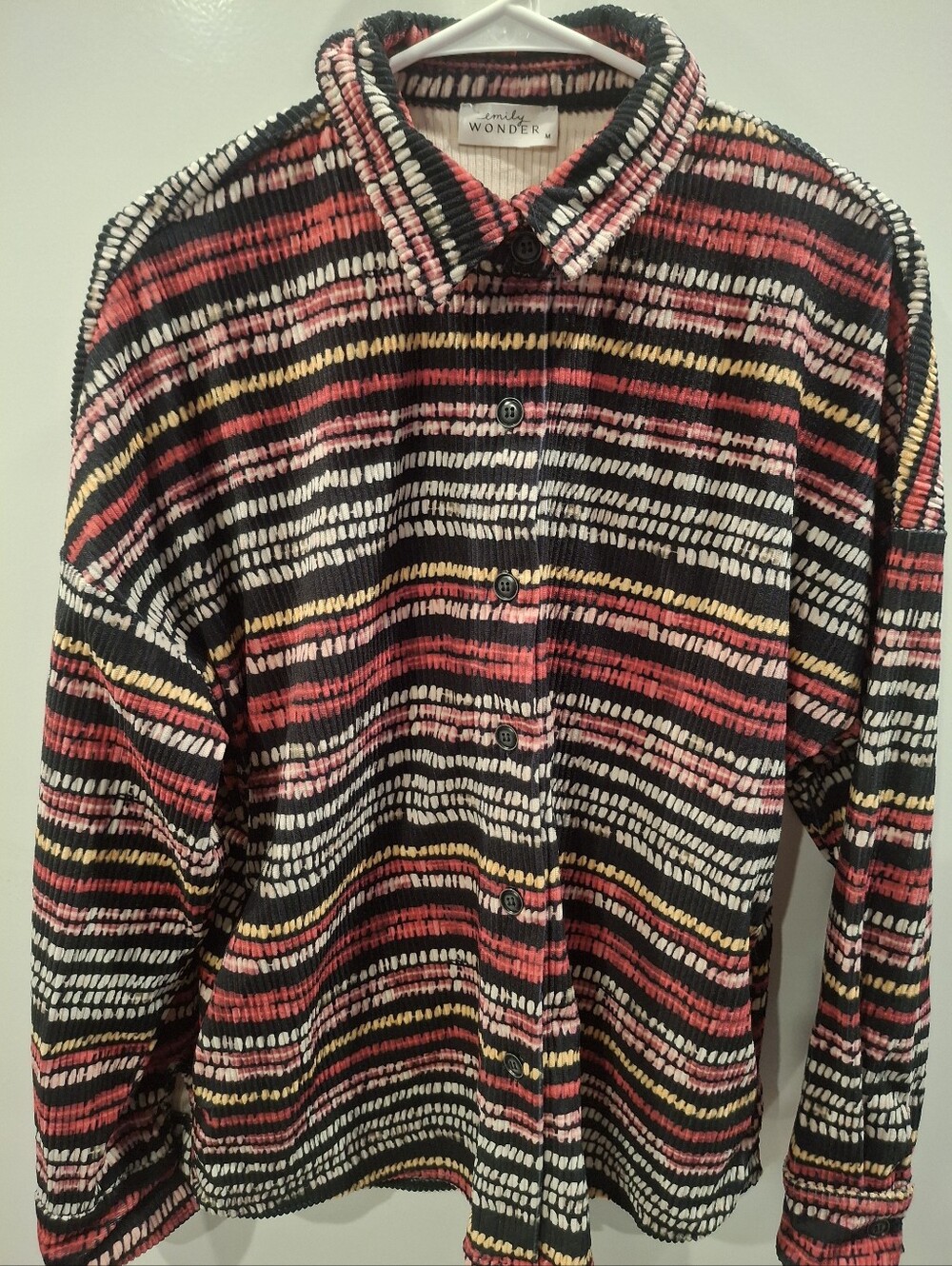 Multicolor Striped Casual Button-Down Shirt - Black & Red